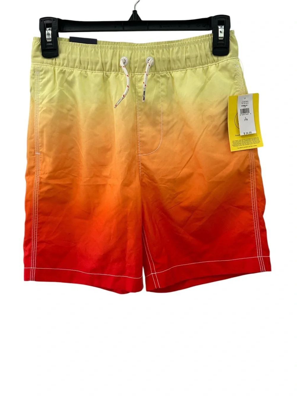 GAP Kids Swim Trunks 6” NEW Dip Dye Ombré Yellow Orange Boys Size 10
